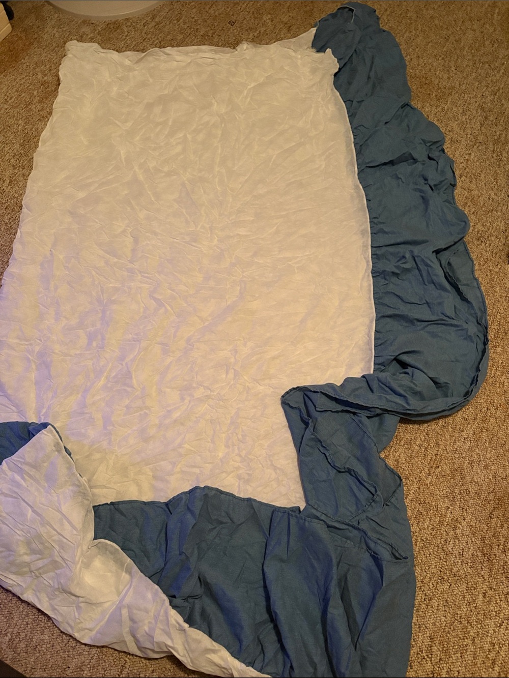 Blue bed skirt ruffle